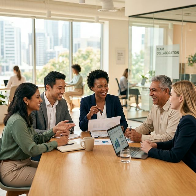 Professionals in a collaborative meeting